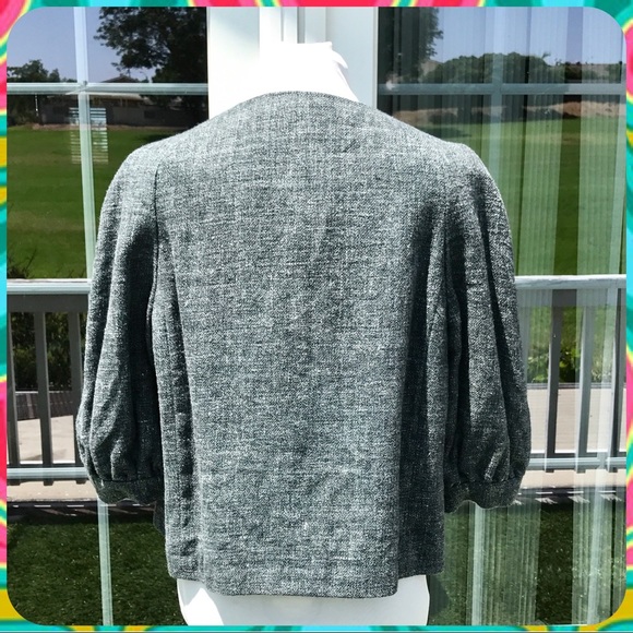 BANANA REPUBLIC Marled Gray 1-Button Wool Blend Swing Jacket Plus Size 14 / XL - Picture 6 of 8